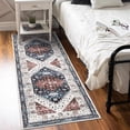 thumbnail image 1 of Hasoo Runner Rug 2' x 6' Vintage Washable Rug Oriental Floral Hallway Runners for Bedside, Blue, 1 of 6