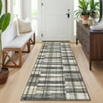 thumbnail image 1 of Hasoo Runner Rug 2' x 6' Washable Rugs for Hallway Plaid Geometric Pattern Carpet Modern Rug, Blue, 1 of 5
