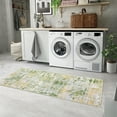 thumbnail image 1 of Hasoo Runner Rug 2x6 Abstract Sketch Distressed Rug Machine Washable Hallway Rug, Green, 1 of 7