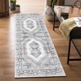 thumbnail image 1 of Hasoo Runner Rug 2x6 Distressed Geometric Floral Indoor Washable Rug for Hallway Bohemian Contemporary Rug, Beige Gray, 1 of 7