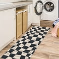 thumbnail image 1 of Hasoo Runner Rug 2x6 Modern Plaid Indoor Washable Mat for Hallway Kitchen Enterday Carpet, Navy/Brown, 1 of 7