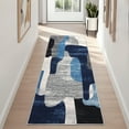 thumbnail image 1 of Hasoo Runner Rug 2x6 Non-Slip Washable Low Pile Abstract Print for Kitchen Indoor Blue, 1 of 6