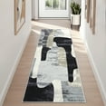 thumbnail image 1 of Hasoo Runner Rug 2x6 Non-Slip Washable Low Pile Abstract Print for Kitchen Indoor Gray, 1 of 6