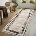 thumbnail image 1 of Hasoo Runner Rug 2x6 Non-Slip Washable Low Pile Geometric Bordered Print for Kitchen Indoor Beige, 1 of 5