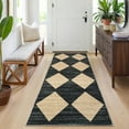 thumbnail image 1 of Hasoo Runner Rugs for Hallway 2x6 Geometric Rugs Modern Trellis Carpet for Bedside, Brown Black, 1 of 6