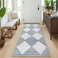 thumbnail image 1 of Hasoo Runner Rugs for Hallway 2x6 Geometric Rugs Modern Trellis Carpet for Bedside, Gray, 1 of 6