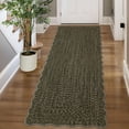 thumbnail image 1 of Hasoo Scalloped Runner Washable 2' x 10' Throw Rug for Hallway Enterway Neutral Indoor Brown Printed Carpet with Braided Pattern, 1 of 6