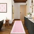 thumbnail image 1 of Hasoo Scalloped Washable Area Rug for Living Room Dorm Non Slip Indoor Geometric Bordered Throw Carpet, 2'5" x 8' Pink, 1 of 5
