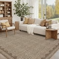 thumbnail image 1 of Hasoo Scalloped Washable Area Rug for Living Room Dorm Non Slip Indoor Geometric Bordered Throw Carpet, 8' x 10' Brown, 1 of 5
