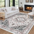 thumbnail image 1 of Hasoo Traditional Area Rug for Living Room Durable Washable Persian Carpet Non Slip Boho Rugs for Bedroom, 8'x 10', Pink, 1 of 6