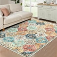 thumbnail image 1 of Hasoo Traditional Indoor Living Room Bedroom 8' x 10' Area Rug Non-Slip Machine Washable Carpet, Orange, 1 of 6