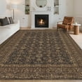 thumbnail image 1 of Hasoo Vintage Distressed Floral Area Rug for Living Room Washable 5' x 7' Non Shedding Neutral Indoor Decor Carpet, Brown, 1 of 5