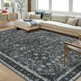 thumbnail image 1 of Hasoo Vintage Washable Area Rug 8' x 10' Rugs for Dining Room Moroccan Carpet, Black, 1 of 7