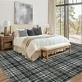 thumbnail image 1 of Hasoo Washable 5' x 7' Area Rug for Living Room Modern Geometric Grid Non-Slip Soft Indoor Floor Carpet, Gray, 1 of 5