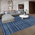 thumbnail image 1 of Hasoo Washable 5' x 7' Geometric Grid Area Rug for Living Room Durable Non-Slip Soft Indoor Modern Carpet, Blue, 1 of 7