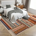 thumbnail image 1 of Hasoo Washable 5' x 7' Rugs Abstract Geometric Area Rug for Living Room Bedroom Soft Patchwork Carpet, Orange, 1 of 6