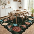 thumbnail image 1 of Hasoo Washable 9' x 12' Area Rug for Living Room Modern Indoor Scalloped Carpet Non-shedding, Black, 1 of 6