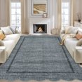 thumbnail image 1 of Hasoo Washable 9' x 12' Area Rug for Living Room Modern Indoor Scalloped Carpet Non-shedding, Gray, 1 of 7