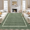 thumbnail image 1 of Hasoo Washable 9' x 12' Area Rug for Living Room Modern Indoor Scalloped Carpet Non-shedding, Green, 1 of 7