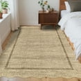 thumbnail image 1 of Hasoo Washable 9' x 12' Area Rug for Living Room Modern Indoor Scalloped Carpet Non-shedding, Tan, 1 of 6