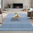 thumbnail image 1 of Hasoo Washable Area Rug 3' x 5' Rugs for Living Room Modern Boho Geometrical Indoor Carpet, Blue, 1 of 7