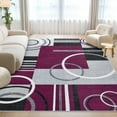 thumbnail image 1 of Hasoo Washable Area Rug 4' x 6' Rugs for Dining Room Modern Abstract Geometrical Carpet, Purple, 1 of 5