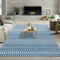 thumbnail image 1 of Hasoo Washable Area Rug 4' x 6' Rugs for Living Room Modern Boho Geometrical Indoor Carpet, Blue, 1 of 7