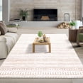 thumbnail image 1 of Hasoo Washable Area Rug 4' x 6' Rugs for Living Room Modern Boho Geometrical Indoor Carpet, Brown, 1 of 7