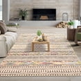 thumbnail image 1 of Hasoo Washable Area Rug 5' x 7' Rugs for Living Room Modern Boho Geometrical Indoor Carpet, Coffee, 1 of 7
