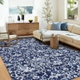 thumbnail image 1 of Hasoo Washable Area Rug 5' x 7' Rugs for Dining Room Modern Damask Floral Pattern Carpet, Blue, 1 of 6