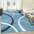 thumbnail image 1 of Hasoo Washable Area Rug 5' x 7' Rugs for Dining Room Modern Geometric Line Pattern Carpet, Blue, 1 of 6