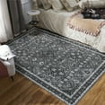 thumbnail image 1 of Hasoo Washable Area Rug 6' x 9' Rugs for Dining Room Vintage Moroccan Carpet, Black, 1 of 7