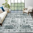 thumbnail image 1 of Hasoo Washable Area Rug for Living Room Non Slip Distressed Oriental Rug for Bedroom Kitchen, Gray 5' x 7', 1 of 6