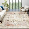 thumbnail image 1 of Hasoo Washable Area Rug for Living Room Non Slip Distressed Oriental Rug for Bedroom Kitchen, Light Brown 3' x 5', 1 of 6