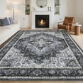 thumbnail image 1 of Hasoo Washable Area Rugs 5' x 7' Rug for Living Room Floral Modern Non Slip Throw Indoor Carpet, Blue, 1 of 5