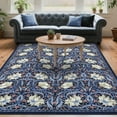 thumbnail image 1 of Hasoo Washable Area Rugs 5' x 7' Rug for Living Room Floral Modern Non Slip Throw Indoor Carpet, Blue, 1 of 5