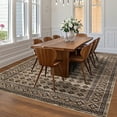 thumbnail image 1 of Hasoo Washable Area Rugs 9'x 12' Rug for Living Room Checkered Geometric Modern Trellis Non Slip Brown Throw Rugs, 1 of 5