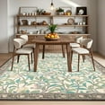 thumbnail image 1 of Hasoo Washable Area Rugs 9' x 12' Rug for Living Room Floral Modern Non Slip Throw Indoor Carpet, Beige, 1 of 5
