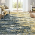 thumbnail image 1 of Hasoo Washable Bedroom Area Rug 8' x 10' Rug for Living Room Polyester Gray/Yellow Stain-Resistant Indoor Carpet, 1 of 5
