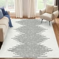 thumbnail image 1 of Hasoo Washable Bedroom Rug Geometric Striped Area Rug Soft Non Slip Low Pile Stain Resistant Carpet, Middle Stripe Beige 5' x 7', 1 of 6