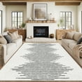 thumbnail image 1 of Hasoo Washable Bedroom Rug Geometric Striped Area Rug Soft Non Slip Low Pile Stain Resistant Carpet, Middle Stripe Beige 9' x 12', 1 of 6