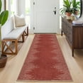 thumbnail image 1 of Hasoo Washable Bedroom Rug Geometric Striped Runner Soft Low Pile Carpet, Red 2' x 6', 1 of 6