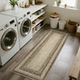 thumbnail image 1 of HOMERRY Washable Bordered Runner Rug for Kitchen 2' x 10' Non-Slip Modern Braided Print Accent Indoor Carpet, Camel, 1 of 6
