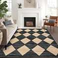 thumbnail image 1 of Hasoo Washable Indoor Rugs 5x7 Geometric Rugs for Living Room Modern Trellis Carpet for Bedroom, Brown Black, 1 of 6