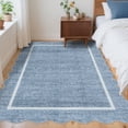 thumbnail image 1 of Hasoo Washable Large 10' x 13' Area Rug for Living Room Modern Indoor Scalloped Carpet Non-shedding, Blue, 1 of 6