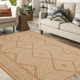 thumbnail image 1 of HOMERRY Washable Large Rug for Living Room 9' x 12' Geometric Modern Soft Non-Slip Indoor Carpet, Camel, 1 of 2