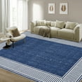 thumbnail image 1 of HOMERRY Washable Large Rug for Living Room 9' x 12' Geometric Print Modern Bordered Soft Non-Slip Indoor Carpet, Blue, 1 of 5