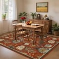 thumbnail image 1 of Hasoo Washable Living Room Area Rug 10x14 Large Modern Floral Soft Non Slip Indoor Red Carpet, 1 of 6
