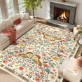 thumbnail image 1 of Hasoo Washable Living Room Area Rug 10x13 Large Modern Floral Soft Non Slip Indoor Beige Carpet, 1 of 6