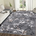 thumbnail image 1 of Hasoo Washable Living Room Area Rug 10x13 Large Modern Floral Soft Non Slip Indoor Gray Carpet, 1 of 5
